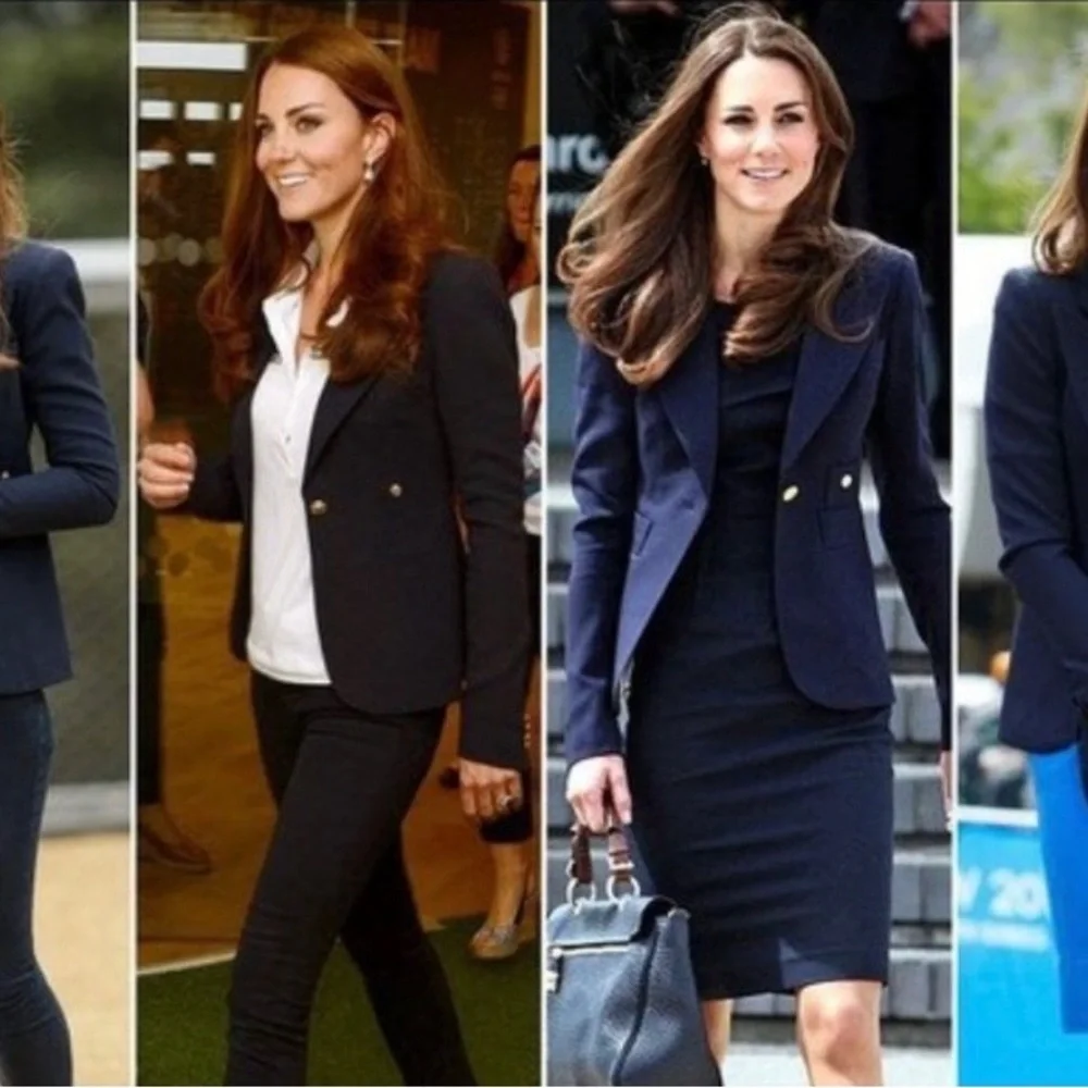 Smythe Classic Duchess Blazer in Navy ASO Kate Middleton - Picture 1 of 10